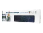 Klaviatūra su "Rainbow" apšvietimu, matoma iš šono