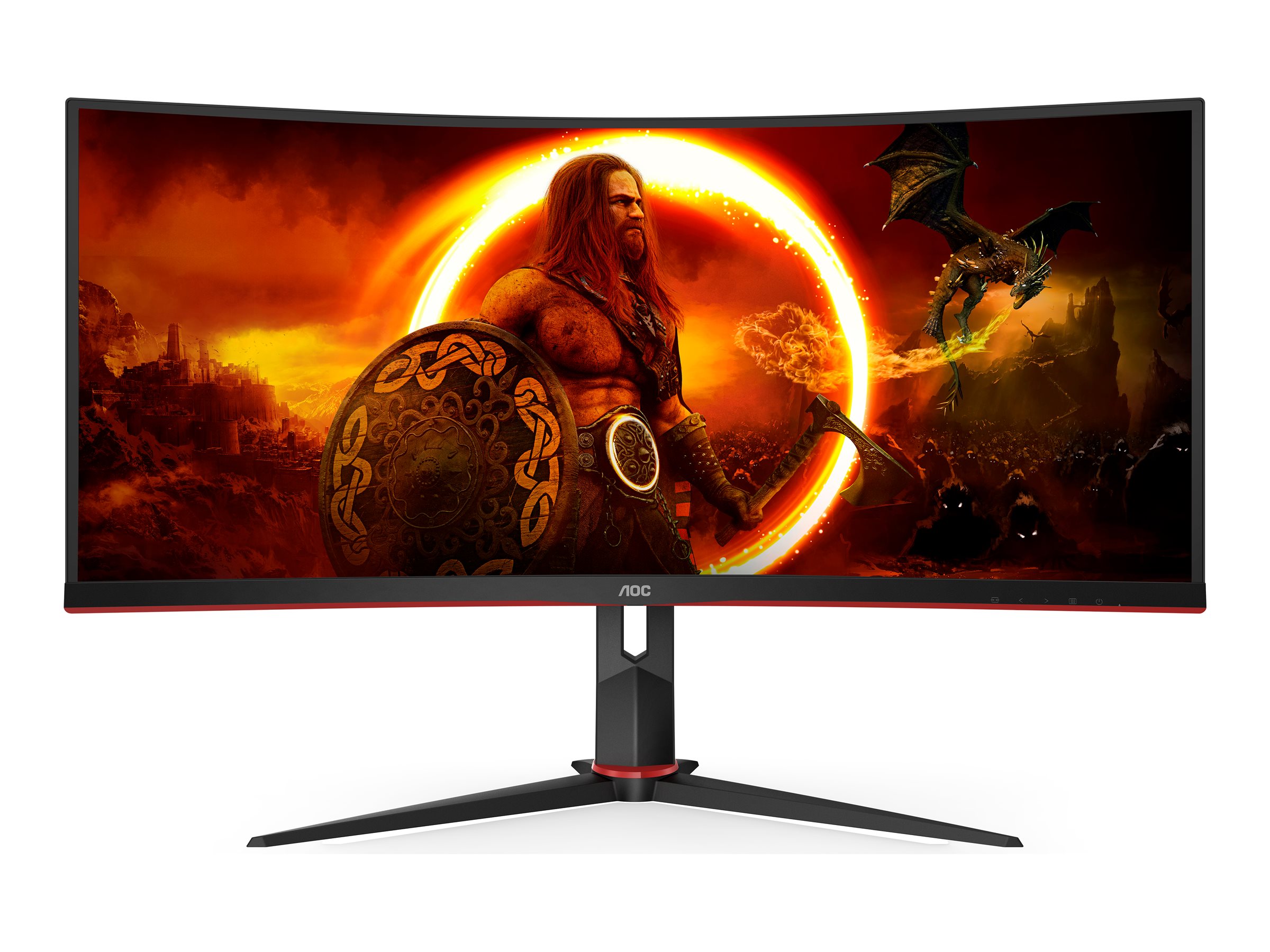 421162-cu34g2xp-bk-4038986111331-0.webp AOC Gaming Monitor CU34G2XP/BK 34 ” VA 21:9 180 Hz 1 ms 3440 x 1440 pixels HDMI ports quantity 2 Black