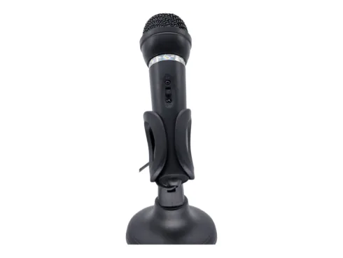 Gembird kondensatorinis mikrofonas su stovu, 3.5 mm jack, juodas