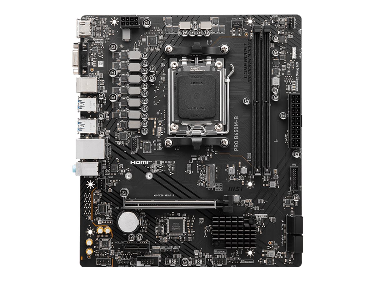 422611-pro-b650m-b-4711377144797-0.webp MSI PRO B650M-B Processor family AMD Processor socket AM5 DDR5 Supported hard disk drive interfaces M.2, SATA Number of SATA connectors 4