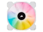 Corsair   140mm White PWM Fan, Dual Fan Kit with Lighting Node CORE   iCUE SP140 RGB ELITE Performance   Case Fan