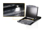 Aten 16-Port PS/2-USB VGA Dual Rail 19″ LCD KVM Switch with Daisy-Chain Port and USB Peripheral Support   CL5816N