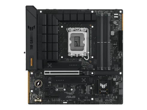 Asus   Processor family Intel B760   Processor socket 1 x LGA1700 Socket   4 DIMM slots – DDR5, non-ECC, on-die ECC, unbuffered   Supported hard disk drive interfaces SATA-600 (RAID), 3 x M.2   Number of SATA connectors 4