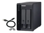 QNAP 2 Bay USB Type-C Direct Attached Storage with Hardware RAID   TR-002   Micro   6 GB   Black