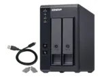 QNAP 2 Bay USB Type-C Direct Attached Storage with Hardware RAID   TR-002   Micro   6 GB   Black