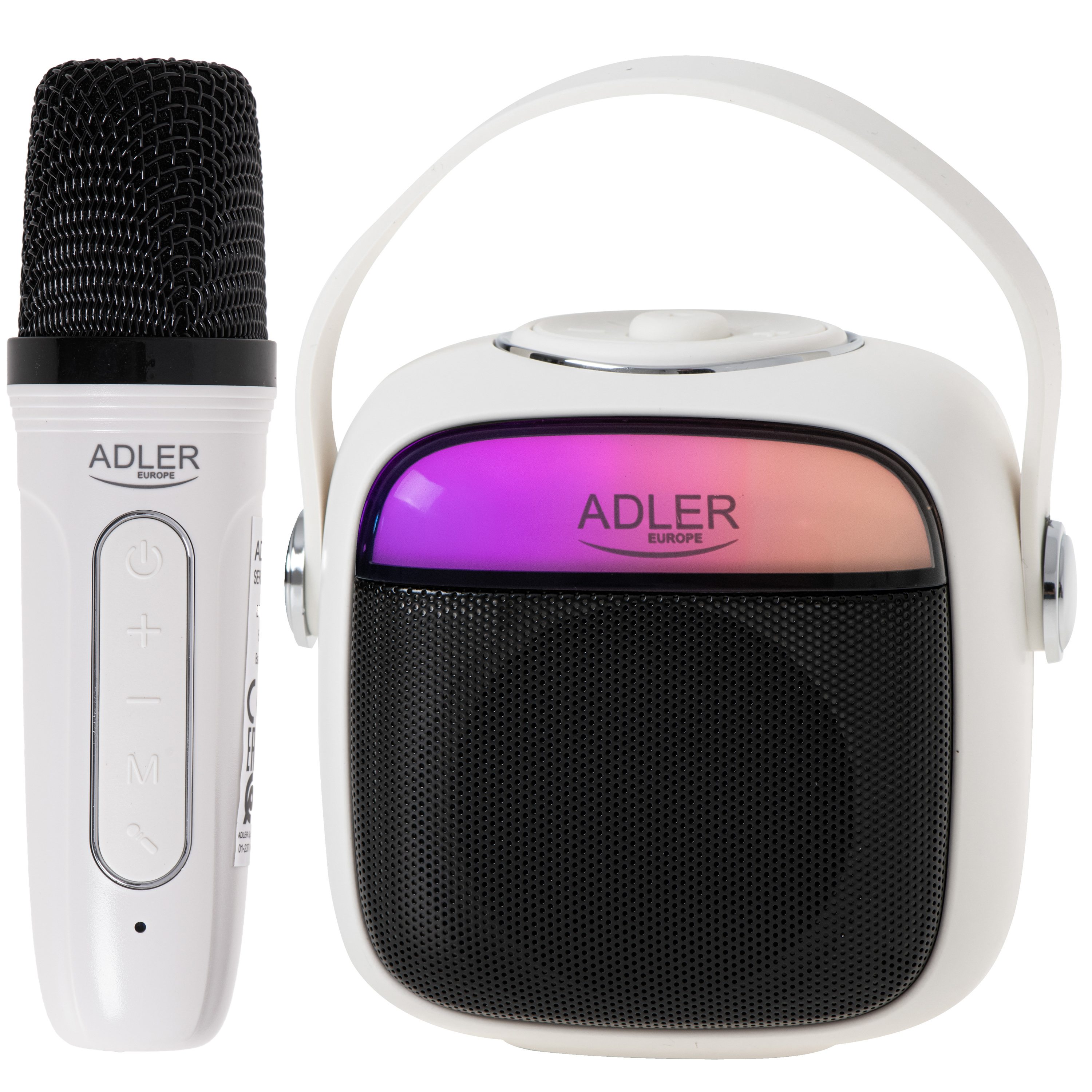 434502-ad-1199-w-5905575902382-0.webp Adler Karaoke Speaker With Microphone AD 1199W Bluetooth White Portable Wireless connection