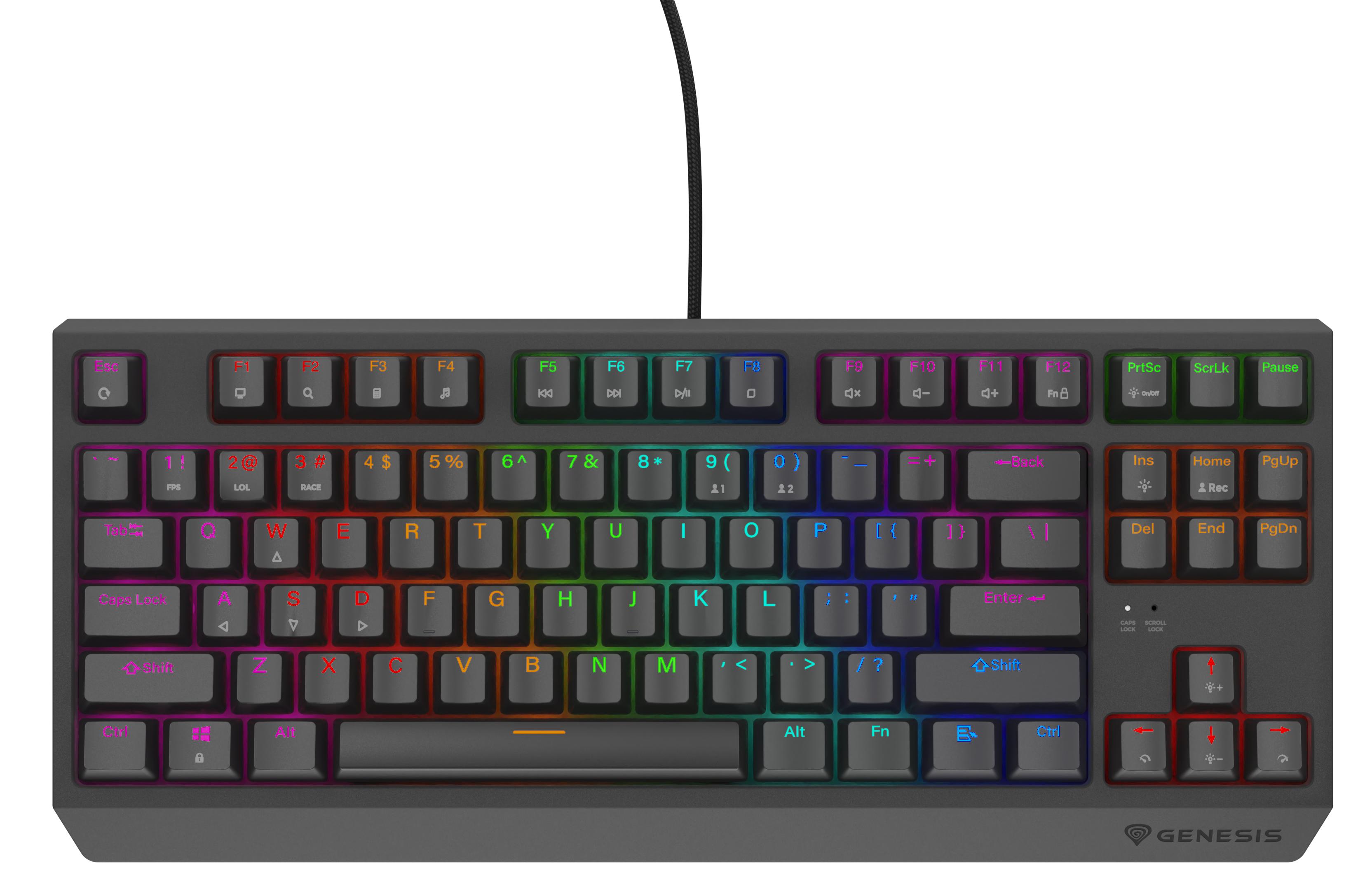 434587-nkg-2076-5901969443264-0.webp Genesis THOR 230 Mechanical Gaming Keyboard Wired US Black USB Type-A Outemu Red
