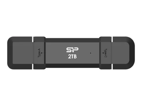 Silicon Power Portable External SSD   DS72   500 GB   USB Type-A/USB Type-C 3.2 Gen 2   Black