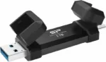 Silicon Power Portable External SSD   DS72   1000 GB   USB Type-A, USB Type-C 3.2 Gen 2   Black