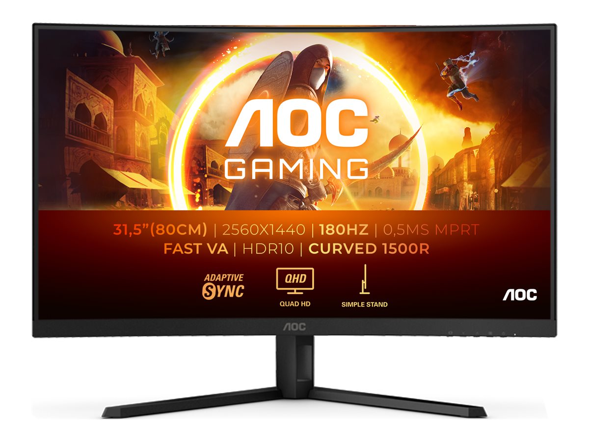 437748-cq32g4ve-4038986182164-0.webp AOC CQ32G4VE 31.5 ” VA QHD 16:9 180 Hz 1 ms 2560 x 1440 pixels 300 cd/m² HDMI ports quantity 2