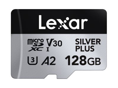Lexar SILVER PLUS 128 GB microSDXC su 150MB/s rašymo greičiu