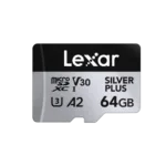 Lexar SILVER PLUS 64 GB microSDXC, klasė 10, rašymo greitis 100MB/s