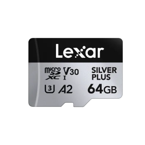 Lexar SILVER PLUS 64 GB microSDXC, klasė 10, rašymo greitis 100MB/s