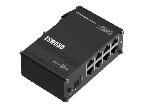 Teltonika Switch   TSW030   Unmanaged   DIN rail mountable   10/100 Mbps (RJ-45) ports quantity 8   Power supply type 2-pin industrial DC power socket