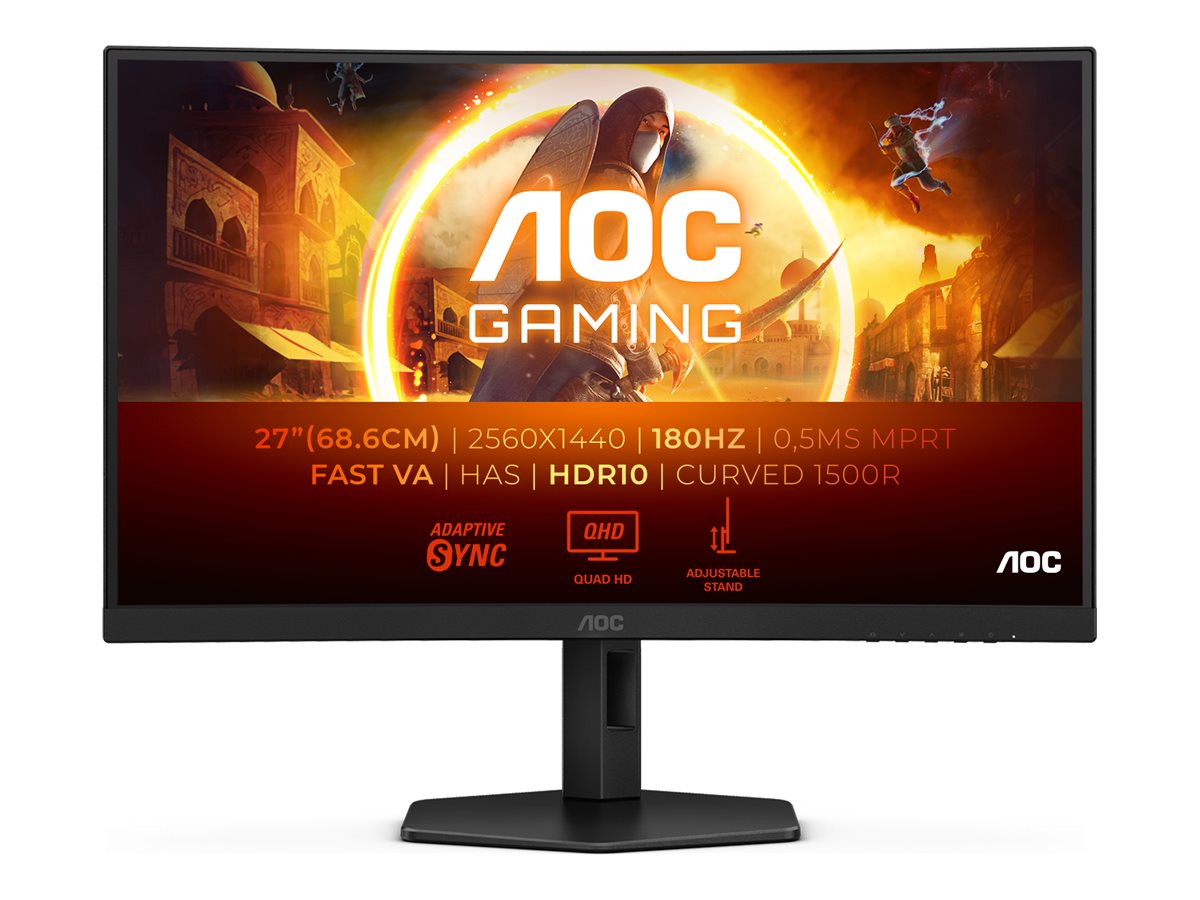 440229-cq27g4x-4038986182157-0.webp AOC CQ27G4X 27 ” VA QHD 16:9 180 Hz 1 ms 2560 x 1440 pixels 300 cd/m² HDMI ports quantity 2 Warranty 36 month(s)