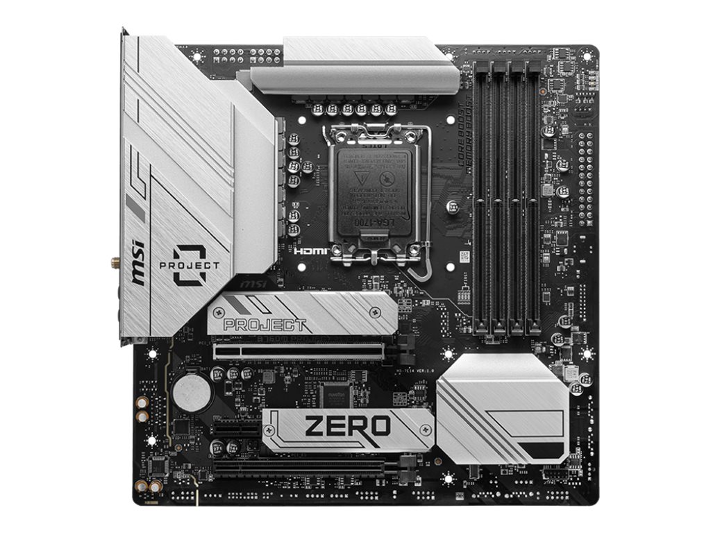 442110-b760m-project-zero-4711377143660-0.webp MSI B760M PROJECT ZERO Processor family Intel Processor socket LGA1700 DDR5 Supported hard disk drive interfaces SATA, M.2 Number of SATA connectors 4