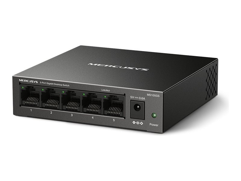 442950-ms105gs-6957939001315-0.webp Mercusys 5-Port Gigabit Desktop Switch MS105GS Unmanaged Desktop Gigabit Ethernet (copper) ports quantity 5