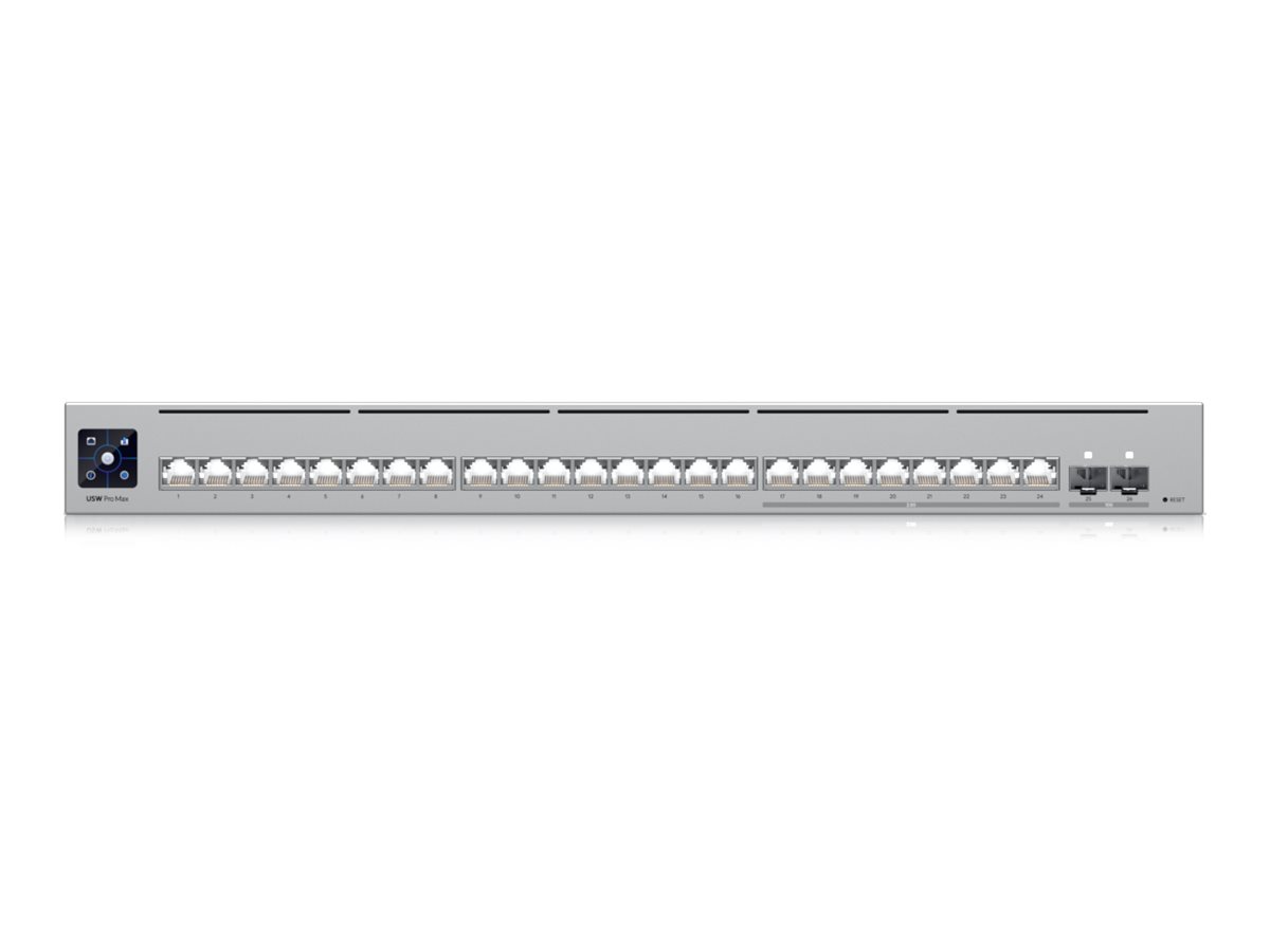 443844-usw-pro-max-24-810084692738-0.webp Ubiquiti Etherlighting Switch with 2.5 GbE USW-Pro-Max-24 Managed L3 Rackmountable Gigabit Ethernet (copper) ports quantity 24