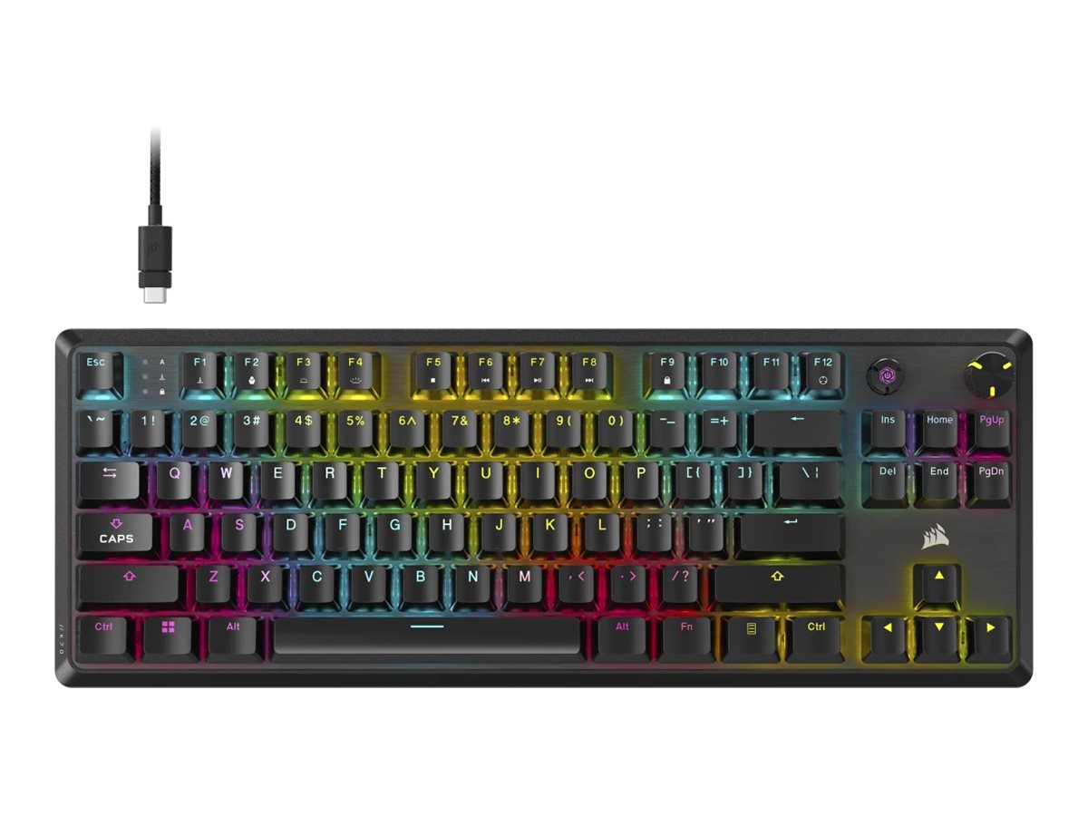 445574-ch-911911e-na-840006678786-0.webp Corsair K70 CORE TKL Tenkeyless Mechanical Gaming Keyboard Wired NA Black 0.973 g MLX RED
