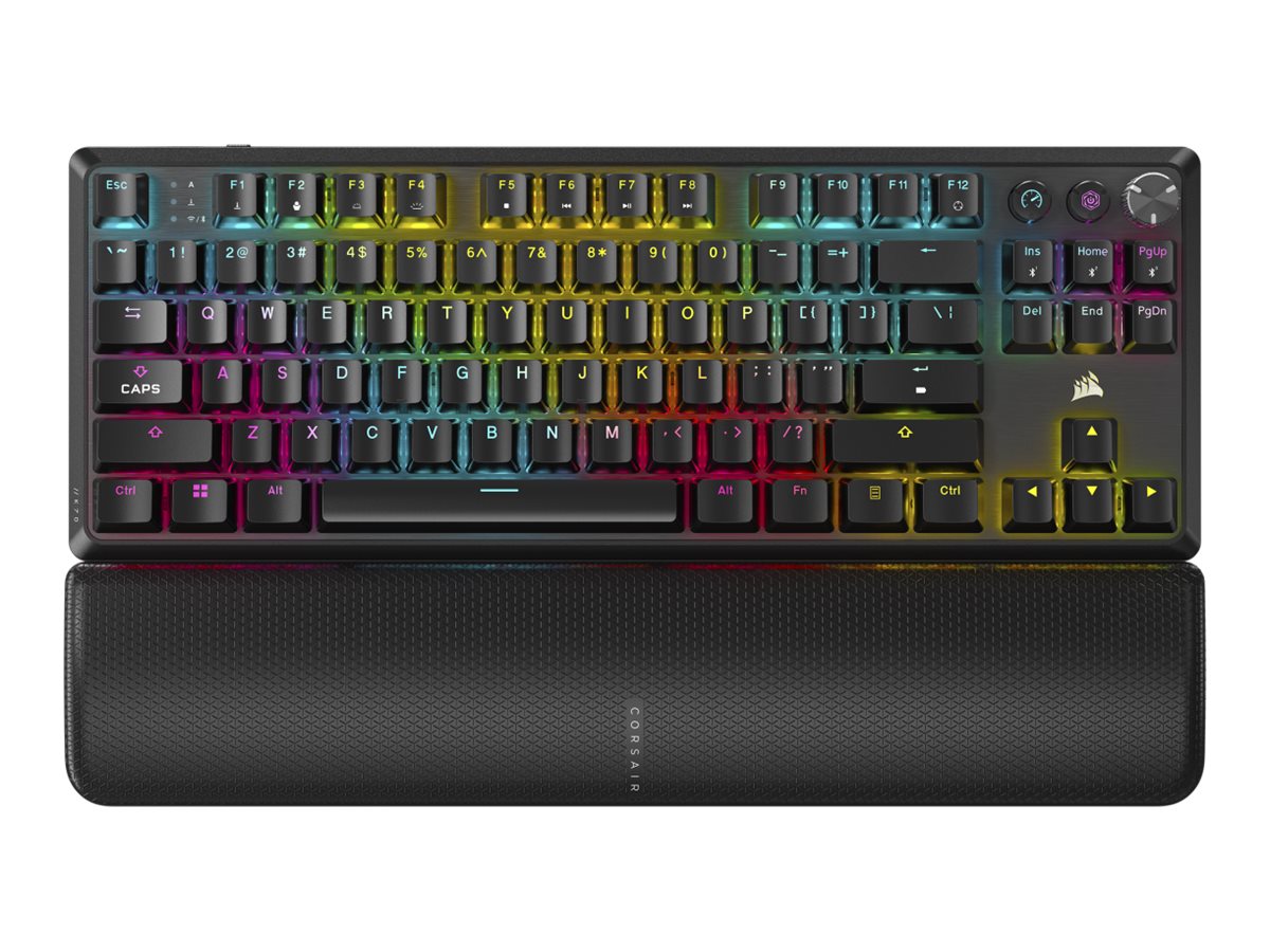 445575-ch-914901e-na-840006678939-0.webp Corsair Tenkeyless Mechanical Gaming Keyboard K70 CORE TKL Gaming Keyboard Wireless NA Black MLX RED Switch Wireless connection
