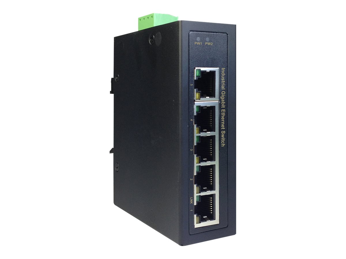 447726-dn-651107-4016032454472-0.webp Digitus Industrial 5 Port Gigabit Switch DN-651107 Unmanaged DIN rail mountable