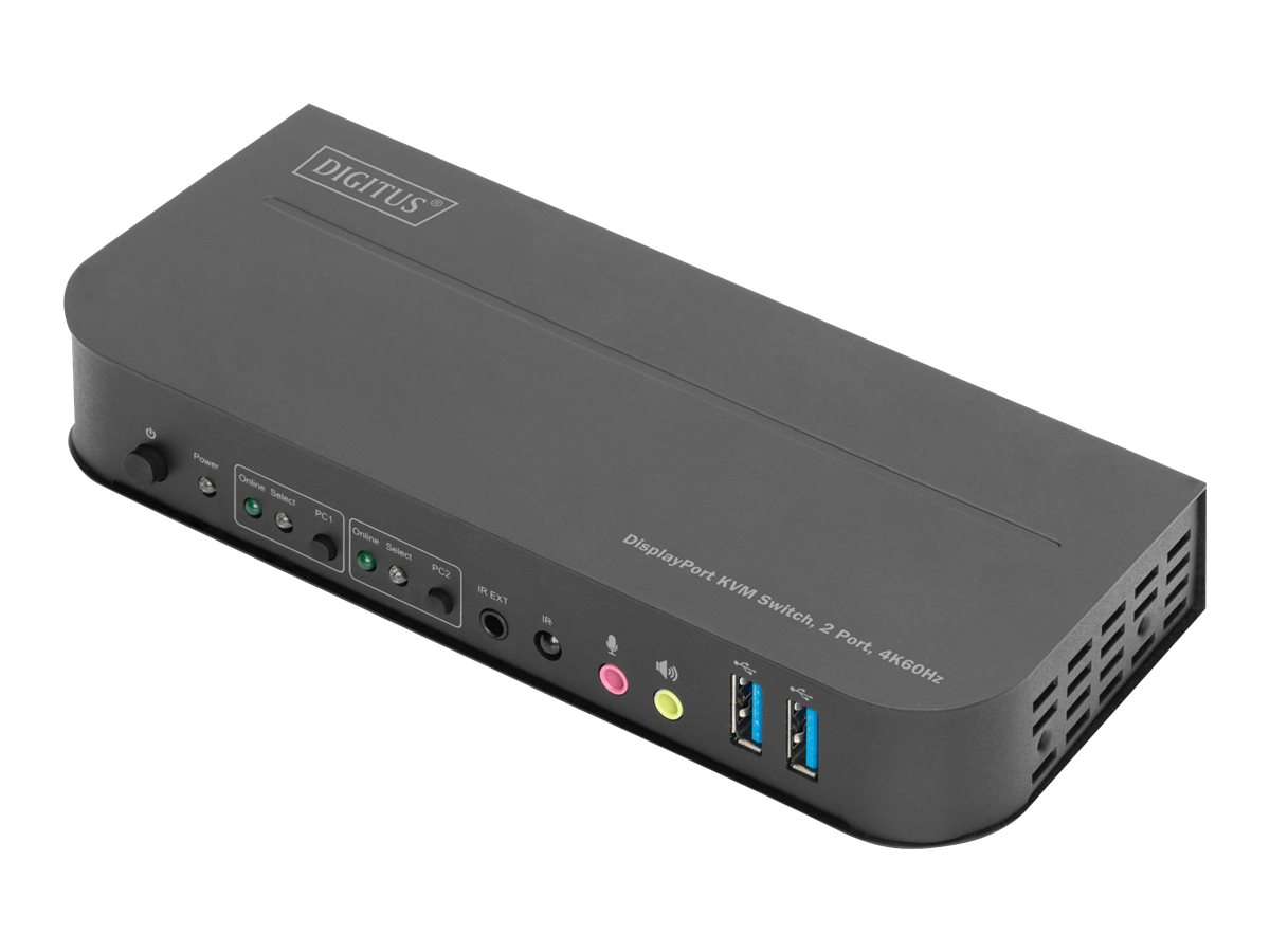 447769-ds-12850-4016032466833-0.webp Digitus KVM Switch, 2-Port, 4K60Hz, 2 x DP in, 1 x DP/HDMI out DS-12850