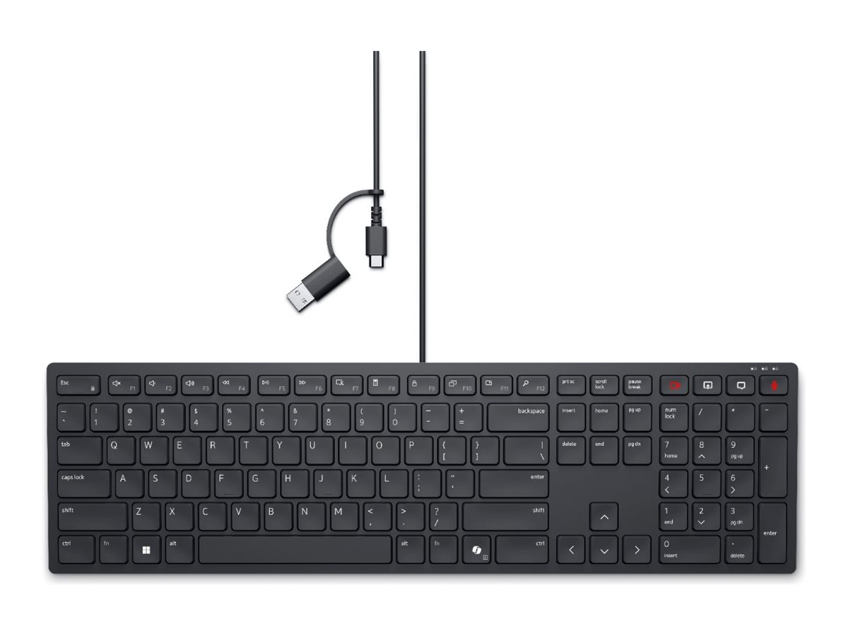 448073-580-bbsx-5397184921937-0.webp Dell Collaboration Keyboard KB525C Keyboard Wired US (QWERTY) Black USB-C