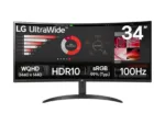 LG   34WR50QK-B   34 ”   VA   QHD   21:9   100 Hz   5 ms   3440 x 1440 pixels   240 cd/m²   HDMI ports quantity 2