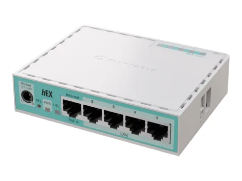 MikroTik RouterBOARD hEX   E50UG   10/100/1000 Mbit/s   Ethernet LAN (RJ-45) ports 5   Mesh Support No   MU-MiMO No   No mobile broadband