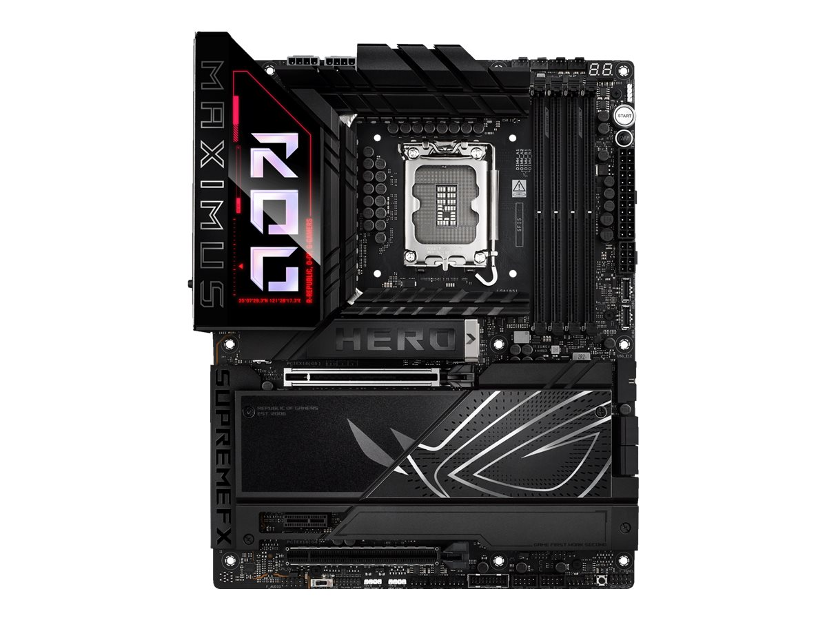 450536-90mb1id0-m0eay0-4711387747223-0.webp Asus ROG MAXIMUS Z890 HERO Processor family Intel Processor socket LGA1851 DDR5 Supported hard disk drive interfaces M.2, SATA Number of SATA connectors 4