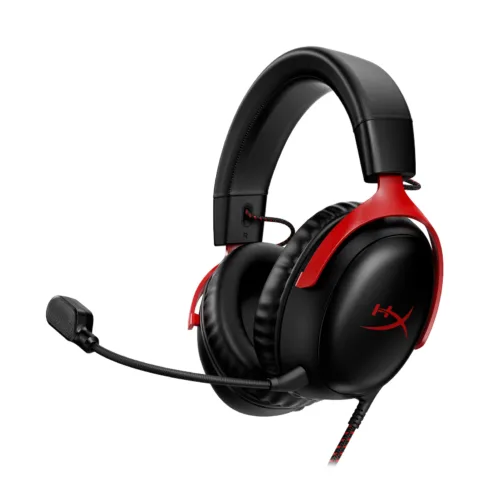 Ausinės HyperX Cloud III su juoda ir raudona spalva