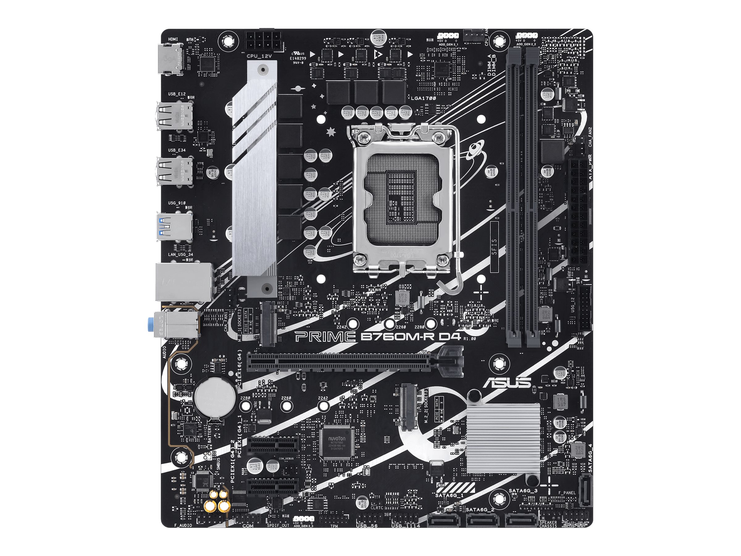 453084-90mb1ha0-m0eay0-4711387423769-0.webp Asus PRIME B760M-R D4 Processor family Intel Processor socket LGA1700 Number of SATA connectors 4