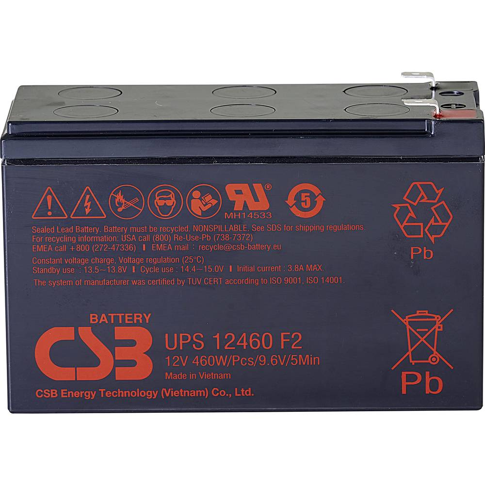 456279-ups12460f2-4772081010501-0.webp CSB Battery Battery 12V, 9Ah, AGM UPS12460F2 460 W