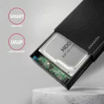 USB 3.2 Gen 1 - SATA 6G išorinė dėžutė, šoninis vaizdas