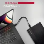 USB 3.2 Gen 1 - SATA 6G išorinis dėklas, matomas iš šono