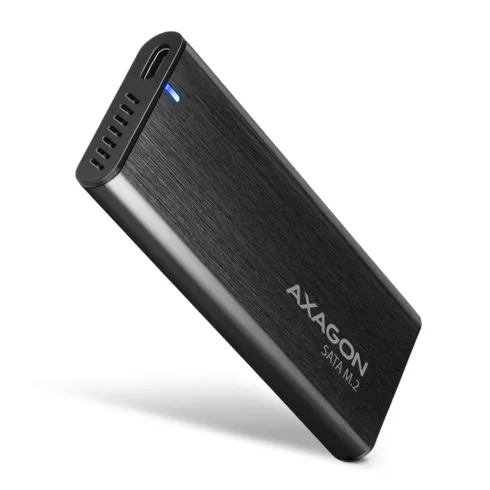 AXAGON EEM2-SBC išorinis USB-C 3.2 Gen 2 metalinis dėklas M.2 SATA SSD diskams