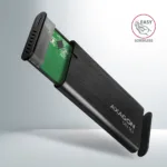 AXAGON EEM2-SBC metalinė dėžutė, matoma iš šono, su USB-C jungtimi