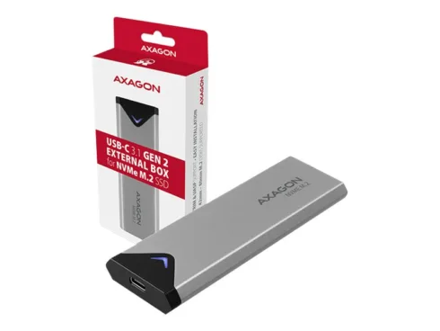 AXAGON EEM2-UG2 išorinis USB-C metalinis korpusas M.2 NVMe SSD diskams 42-80 mm