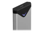USB-C metal box EEM2-UG2 su atidarytu dangčiu ir M.2 NVMe SSD