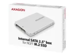 AXAGON RSS-M2SD SSD dėžutė, matmenys ir jungtys iš šono