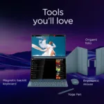 Lenovo Yoga Book 9 14IAH10   Tidal Teal   2×14 ”   OLED   Touchscreen   2.8K WQXGA+   2880 x 1800 pixels   Glossy   Intel Core Ultra 7   255H   32 GB   Soldered LPDDR5x   Solid-state drive capacity 1000 GB   Intel Arc Graphics   Windows 11 Pro   802.11be   Bluetooth version 5.4   Keyboard language Nordic   Keyboard backlit   Warranty 24 month(s)   Battery warranty 12 month(s)