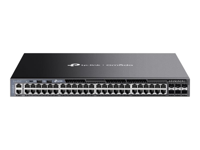 461385-sg6654x-4895252501452-0.webp TP-LINK SG6654X Omada 48-Port Gigabit Stackable L3 Managed Switch with 6 10G Slots TP-LINK