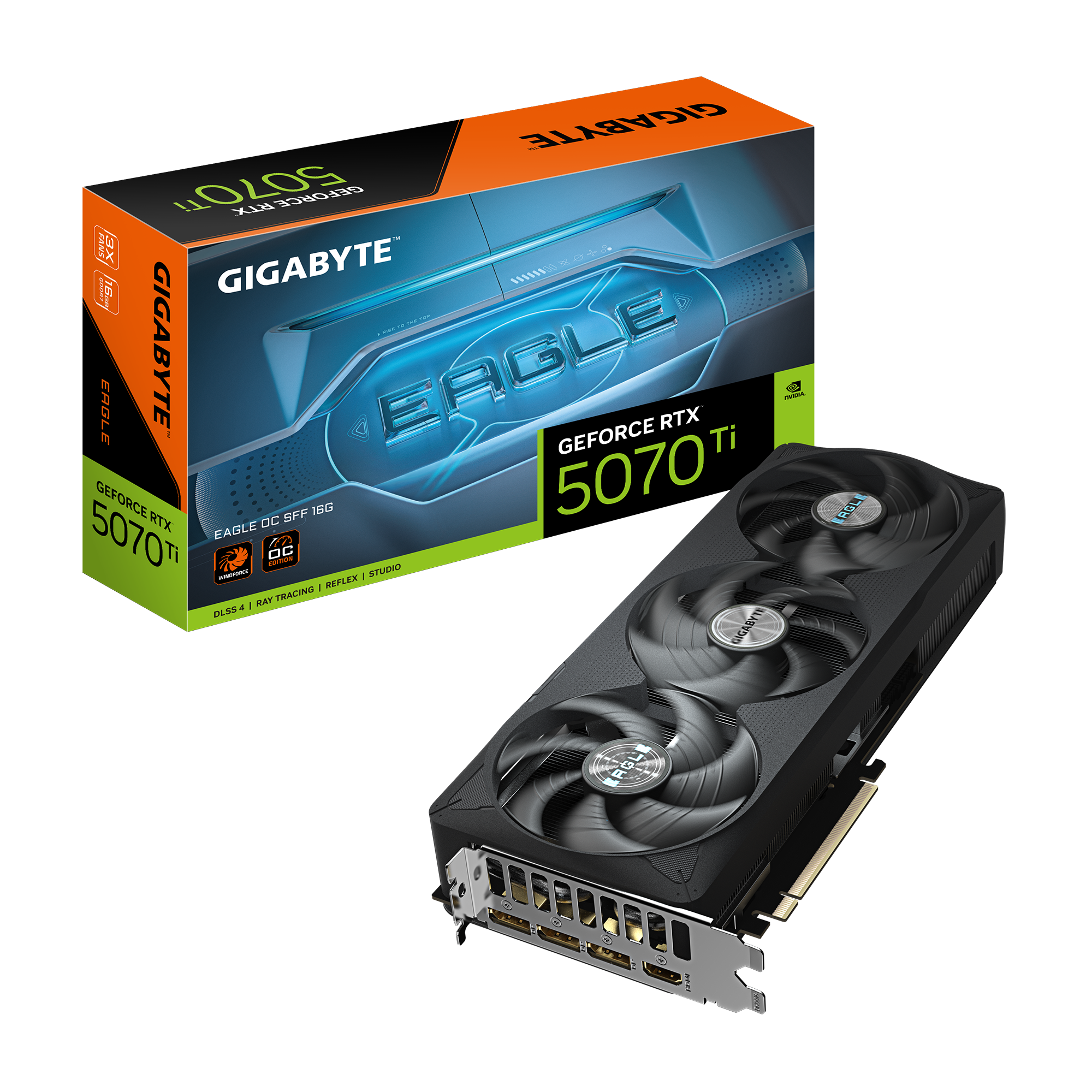 464146-gv-n507teagle-oc-16gd-4719331355883-0.webp Gigabyte GeForce RTX 5070 Ti EAGLE OC SFF 16G NVIDIA 16 GB GeForce RTX 5070 Ti GDDR7 HDMI ports quantity 1 PCI-E 5.0