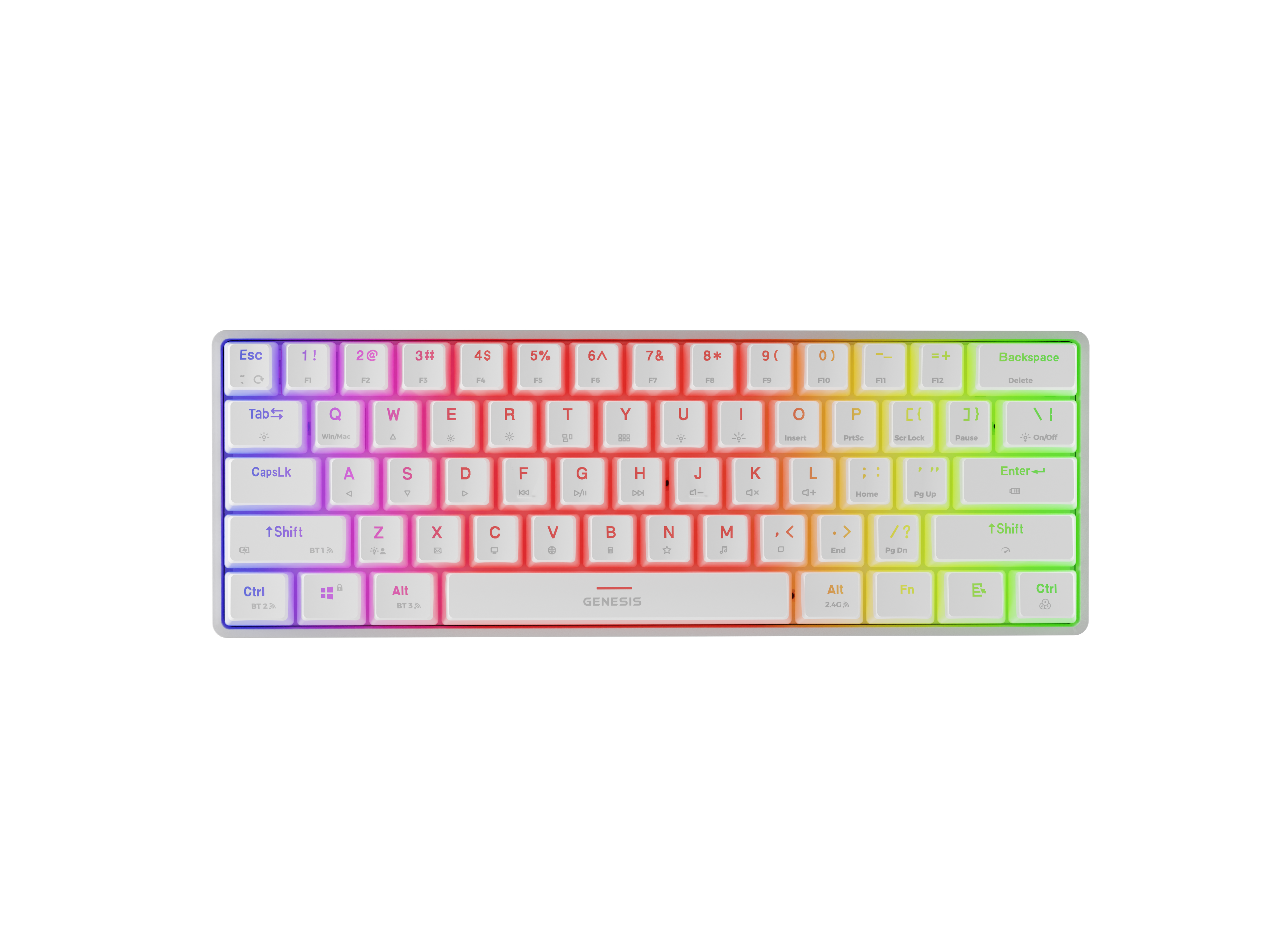 465466-nkg-1917-5901969434811-0.webp Genesis THOR 660 G2 Gaming Keyboard Wireless/Wired US RGB White 2.4GHz, Bluetooth, USB-C Linear