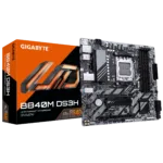 Gigabyte B840M DS3H   Processor family AMD   Processor socket AM5   DDR5   Supported hard disk drive interfaces SATA, M.2   Number of SATA connectors 4