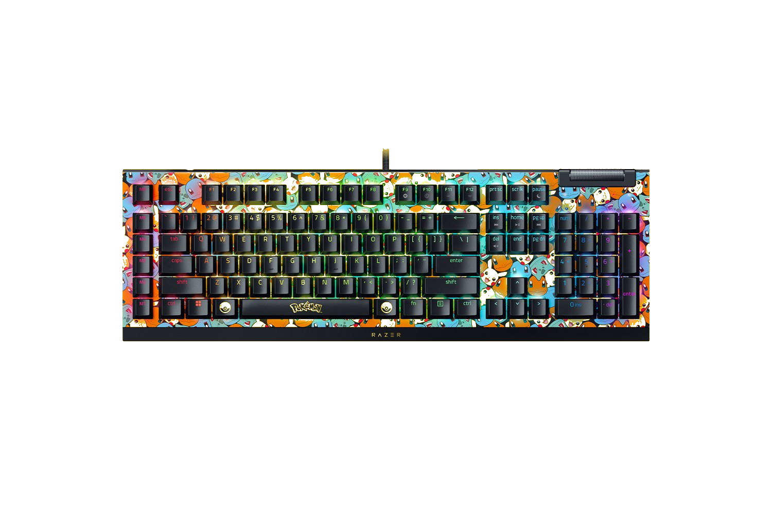 466138-rz03-04704200-r3m1-8887910072943-0.webp Razer BlackWidow V4 X Mechanical Gaming Keyboard Wired US Chroma RGB Pokémon Edition Green Mechanical Switches