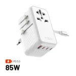 Fixed   Voyager 85W travel adapter for EU, UK and USA/AUS, with 4xUSB-C and 1xUSB output   Adapter