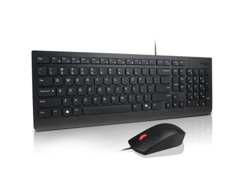Lenovo Essential Wired Combo Keyboard and Mouse   Keyboard and Mouse Set   Wired   Mouse included   Nordic   Black