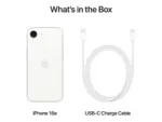 Apple   iPhone 16e   White   6.1 ”   Super Retina XDR   2532 x 1170 pixels   A18   Internal RAM 8 GB   512 GB   Dual SIM   4G   5G   Main camera resolution 48+12 MP   Secondary camera resolution 12 MP   iOS