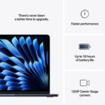 Apple MacBook   Air   Midnight   13 ”   IPS   2560 x 1664 pixels   Apple M4   16 GB   Solid-state drive capacity 256 GB   Apple M4 chip 10-core CPU/8-core GPU   macOS   802.11ax   Bluetooth version 5.0   Keyboard language Swedish   Keyboard backlit   Warranty 12 month(s)